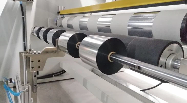 hot and cold foil spooling slitting machine